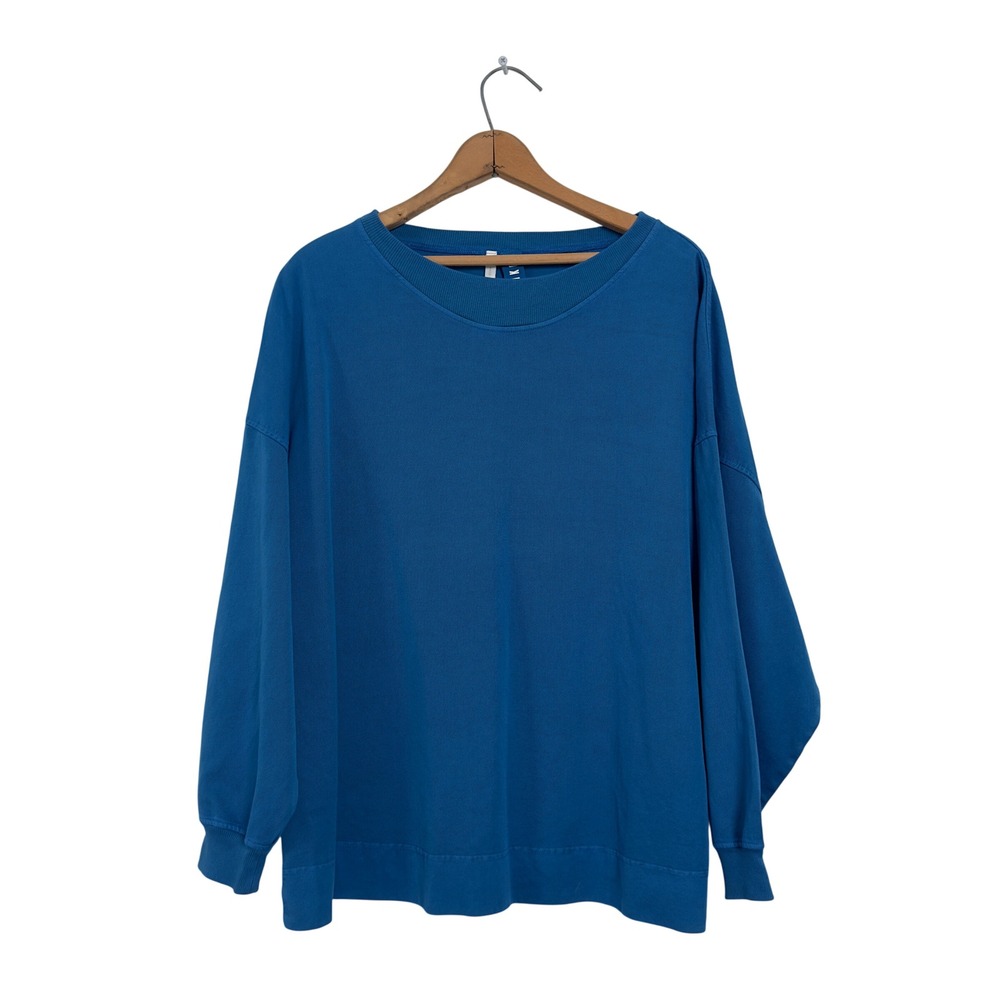 ISCHIKO Long Sleeve Top Blue Cotton 2